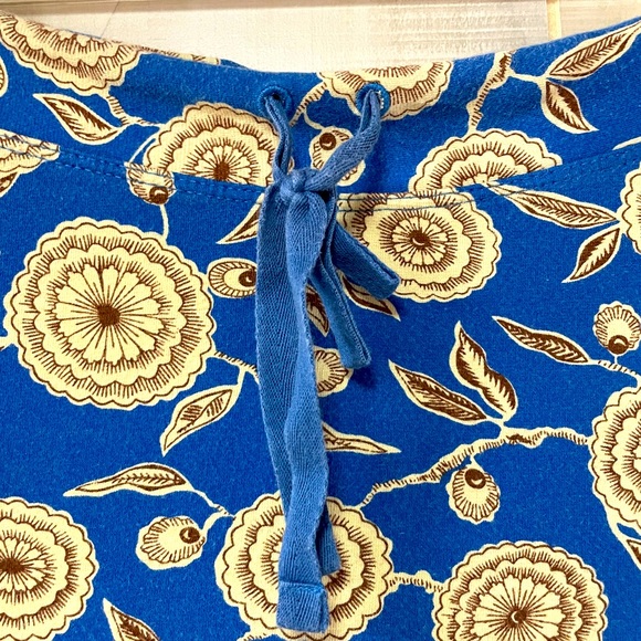 Patagonia Rare A-Line Denim Blue And Tan Floral Print Drawstring Minskirt Sz S - Picture 5 of 6